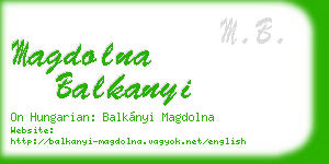 magdolna balkanyi business card